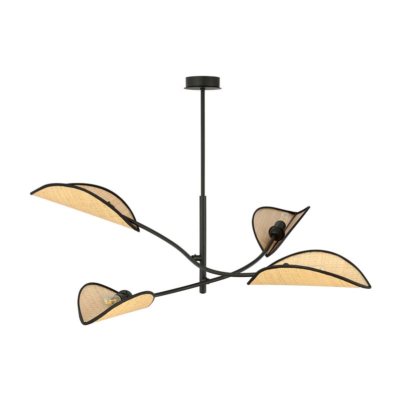 PETALO LAMPA WISZĄCA, MOC MAX.4X40W, E14, CZARNA-RATAN ORNO PETALO LAMPA WISZĄCA, MOC MAX.4X40W, E14, CZARNA-RATAN ORNO