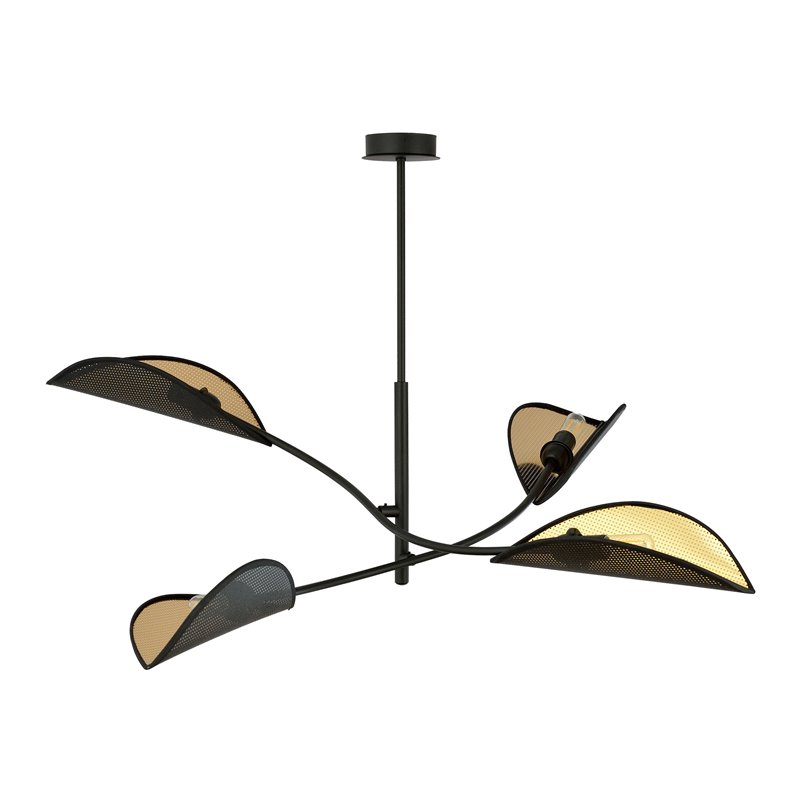 PETALO LAMPA WISZĄCA, MOC MAX.4X40W, E14, CZARNO-ZŁOTA ORNO PETALO LAMPA WISZĄCA, MOC MAX.4X40W, E14, CZARNO-ZŁOTA ORNO