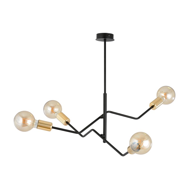 GIRO LAMPA WISZĄCA, MOC MAX.4X60W E27, CZARNO-ZŁOTA ORNO