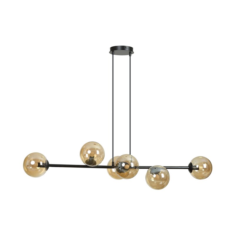 LETO LAMPA WISZĄCA, MOC MAX.6X40W, E14, CZARNO-ZŁOTA ORNO