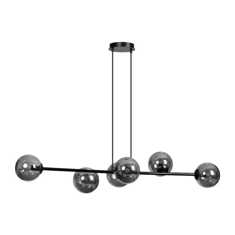 LETO LAMPA WISZĄCA, MOC MAX.6X40W, E14, CZARNO-GRAFITOWA ORNO LETO LAMPA WISZĄCA, MOC MAX.6X40W, E14, CZARNO-GRAFITOWA ORNO