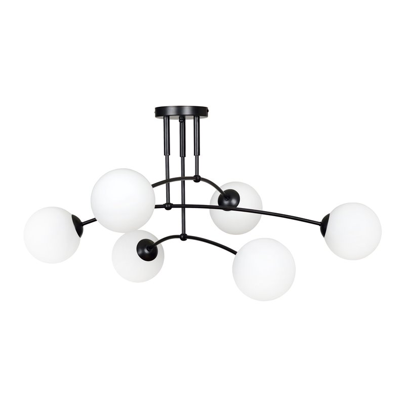 MONZA LAMPA WISZĄCA, MOC MAX. 6X40W, E14, CZARNO-BIAŁA ORNO MONZA LAMPA WISZĄCA, MOC MAX. 6X40W, E14, CZARNO-BIAŁA ORNO