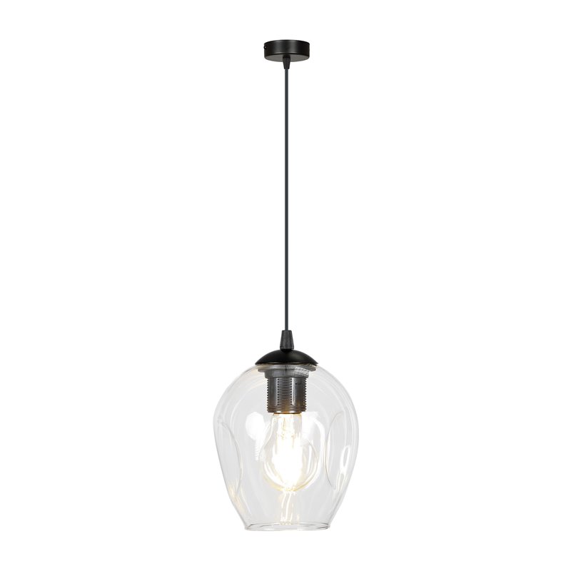 IRIS LAMPA WISZĄCA, MOC MAX.60W, E27, CZARNO-TRANSPARENTNA ORNO IRIS LAMPA WISZĄCA, MOC MAX.60W, E27, CZARNO-TRANSPARENTNA ORNO