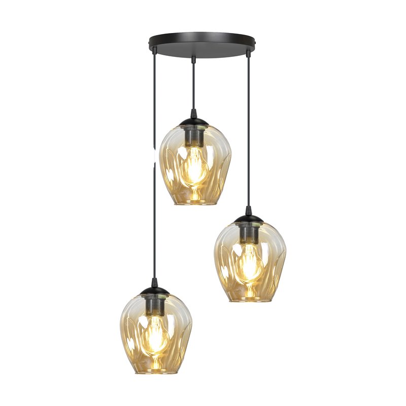 IRIS LAMPA WISZĄCA, MOC MAX.3X60W, E27, CZARNO-ZŁOTA ORNO