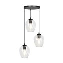IRIS LAMPA WISZĄCA, MOC MAX.3X60W, E27, CZARNO-TRANSPARENTNA ORNO IRIS LAMPA WISZĄCA, MOC MAX.3X60W, E27, CZARNO-TRANSPARENTNA ORNO