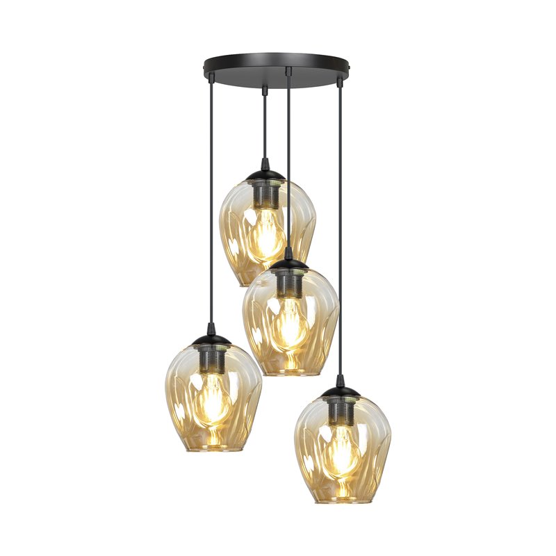 IRIS LAMPA WISZĄCA, MOC MAX.4X60W, E27, CZARNO-ZŁOTA ORNO