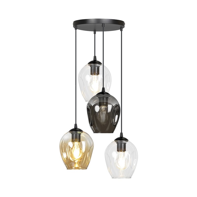IRIS LAMPA WISZĄCA, MOC MAX.4X60W, E27, CZARNO-KOLOROWA (MIX) ORNO IRIS LAMPA WISZĄCA, MOC MAX.4X60W, E27, CZARNO-KOLOROWA (MIX) ORNO
