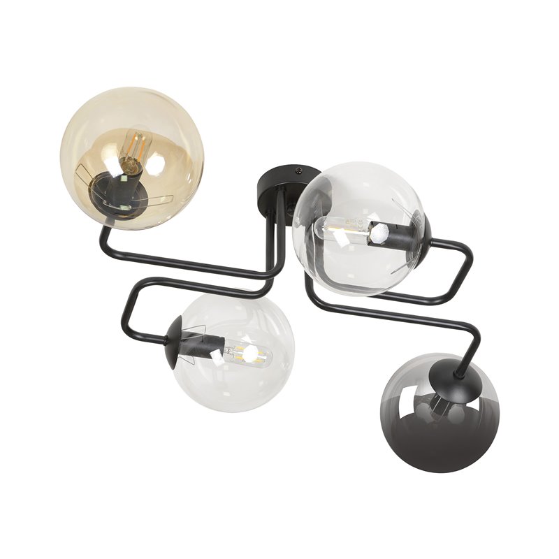 BARI LAMPA WISZĄCA, MOC MAX.4X40W, E14, CZARNO-KOLOROWA (MIX) ORNO BARI LAMPA WISZĄCA, MOC MAX.4X40W, E14, CZARNO-KOLOROWA (MIX) ORNO