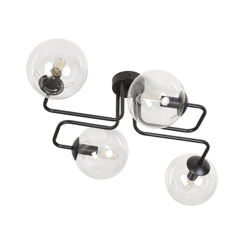 BARI LAMPA WISZĄCA, MOC MAX.4X40W, E14, CZARNO-TRANSPARENTNA ORNO