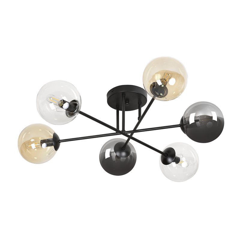 BARI LAMPA WISZĄCA, MOC MAX.6X40W, E14, CZARNO-KOLOROWA (MIX) ORNO BARI LAMPA WISZĄCA, MOC MAX.6X40W, E14, CZARNO-KOLOROWA (MIX) ORNO