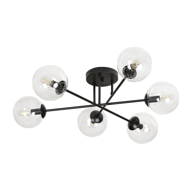 BARI LAMPA WISZĄCA, MOC MAX.6X40W, E14, CZARNO-TRANSPARENTNA ORNO