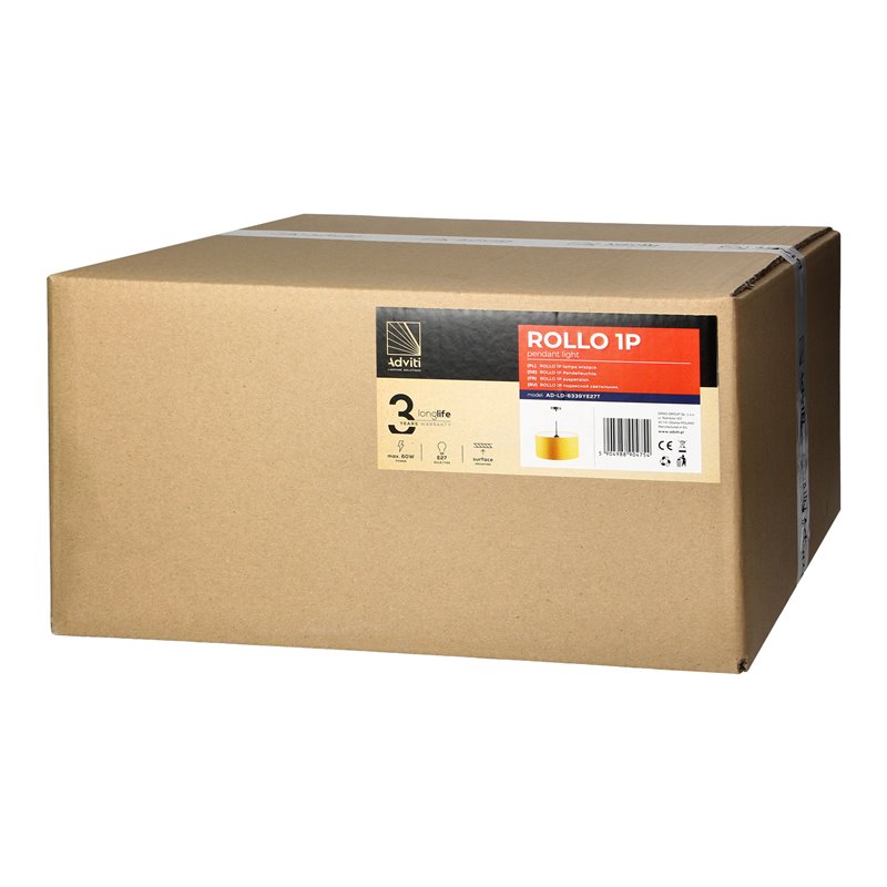 ROLLO LAMPA WISZĄCA, MOC MAX. 1X15W, MUSZTARDOWA ORNO ROLLO LAMPA WISZĄCA, MOC MAX. 1X15W, MUSZTARDOWA ORNO