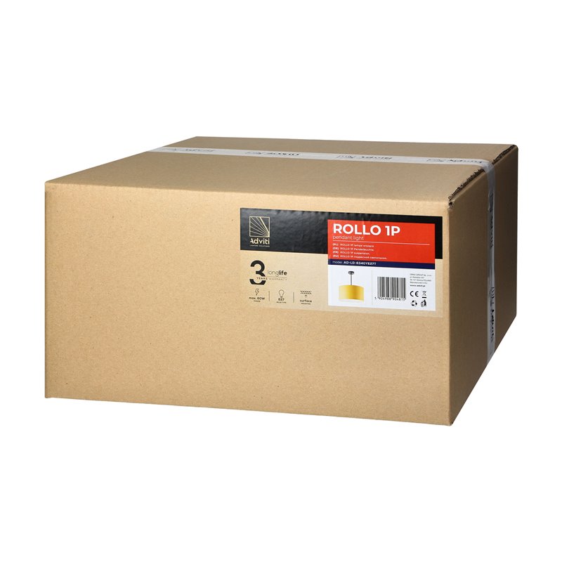ROLLO LAMPA WISZĄCA, MOC MAX. 1X15W, MUSZTARDOWA, KRÓTKA ORNO ROLLO LAMPA WISZĄCA, MOC MAX. 1X15W, MUSZTARDOWA, KRÓTKA ORNO