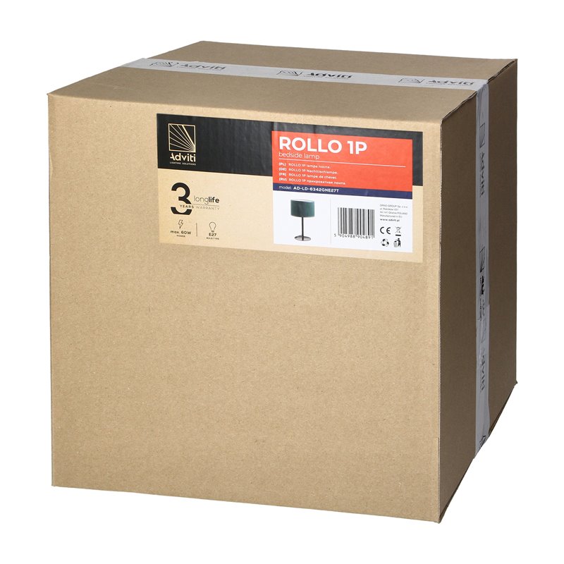 ROLLO LAMPA NOCNA, MOC MAX. 1X15W, BUTELKOWA ZIELEŃ ORNO ROLLO LAMPA NOCNA, MOC MAX. 1X15W, BUTELKOWA ZIELEŃ ORNO