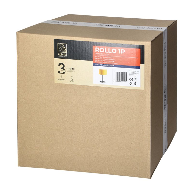 ROLLO LAMPA NOCNA, MOC MAX. 1X15W, MUSZTARDOWA ORNO ROLLO LAMPA NOCNA, MOC MAX. 1X15W, MUSZTARDOWA ORNO