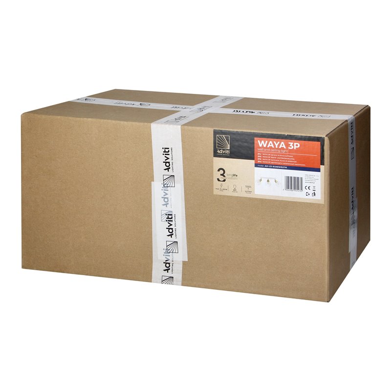 WAYA OPRAWA ŚCIENNO-SUFITOWA, MOC MAX. 3X60W, E27, BIAŁA, LISTWA ORNO WAYA OPRAWA ŚCIENNO-SUFITOWA, MOC MAX. 3X60W, E27, BIAŁA, LISTWA ORNO