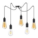 LINO LAMPA WISZĄCA, MOC MAX. 5X60W, E27, CZARNA ORNO