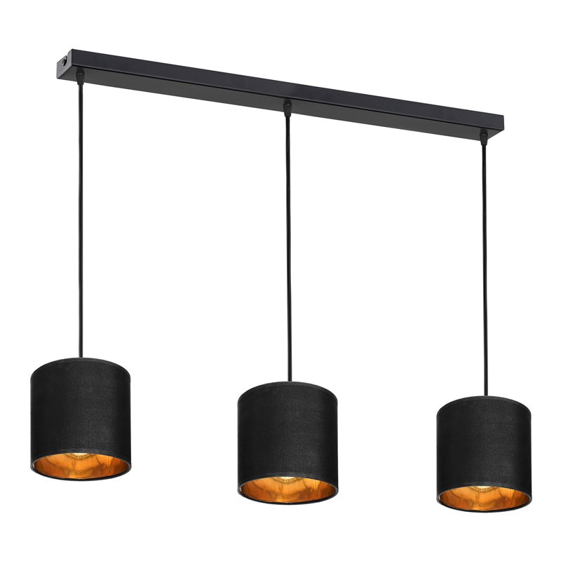 NEVA LAMPA WISZĄCA, MOC MAX. 3X60W, E27, CZARNA, LISTWA ORNO