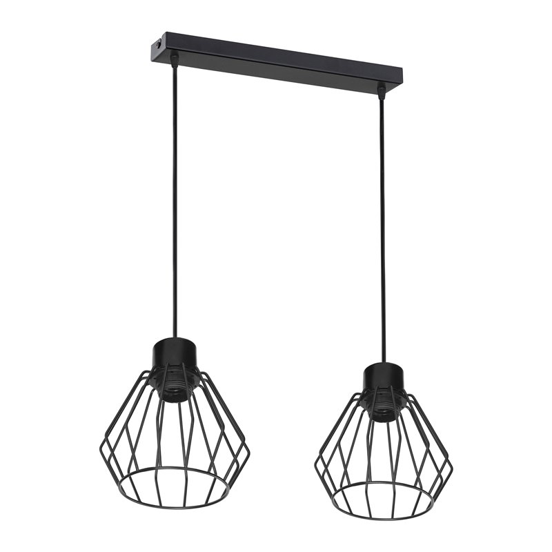 PINO LAMPA WISZĄCA, MOC MAX. 2X60W, E27, CZARNA ORNO