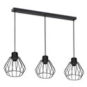 PINO LAMPA WISZĄCA, MOC MAX. 3X60W, E27, CZARNA, LISTWA ORNO