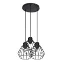 PINO LAMPA WISZĄCA, MOC MAX. 3X60W, E27, CZARNA, PODSTAWA OKRĄGŁA ORNO