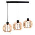 JUALA LAMPA WISZĄCA, MOC MAX. 3X60W, E27, CZARNA, DREWNO ORNO