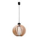 PALLA 270 LAMPA WISZĄCA, MOC MAX. 1X60W, E27, CZARNA, OKRĄGŁY KLOSZ, DREWNO ORNO
