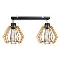 SOLIN OPRAWA ŚCIENNO-SUFITOWA, MOC MAX. 2X60W, E27, CZARNA, DREWNO ORNO