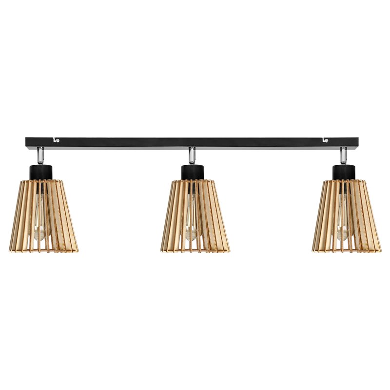 DELOS 3P E27, OPRAWA ŚCIENNO-SUFITOWA, MAX. 3X60W, CZARNA, DREWNO ORNO DELOS 3P E27, OPRAWA ŚCIENNO-SUFITOWA, MAX. 3X60W, CZARNA, DREWNO ORNO
