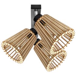 DELOS 3P E27, OPRAWA ŚCIENNO-SUFITOWA, MAX. 3X60W, CZARNA, DREWNO ORNO DELOS 3P E27, OPRAWA ŚCIENNO-SUFITOWA, MAX. 3X60W, CZARNA, DREWNO ORNO