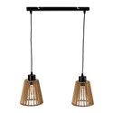 DELOS 2P E27, LAMPA WISZĄCA, MAX. 2X60W, CZARNA, DREWNO ORNO DELOS 2P E27, LAMPA WISZĄCA, MAX. 2X60W, CZARNA, DREWNO ORNO