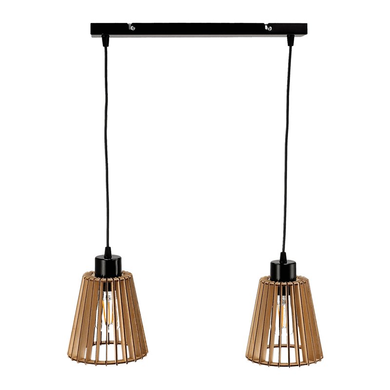 DELOS 2P E27, LAMPA WISZĄCA, MAX. 2X60W, CZARNA, DREWNO ORNO DELOS 2P E27, LAMPA WISZĄCA, MAX. 2X60W, CZARNA, DREWNO ORNO