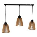 DELOS 3P E27, LAMPA WISZĄCA, MAX. 3X60W, CZARNA, DREWNO, LISTWA ORNO