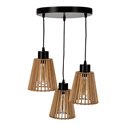 DELOS 3P E27, LAMPA WISZĄCA, MAX. 3X60W, CZARNA, DREWNO, OKRĄGŁA ORNO