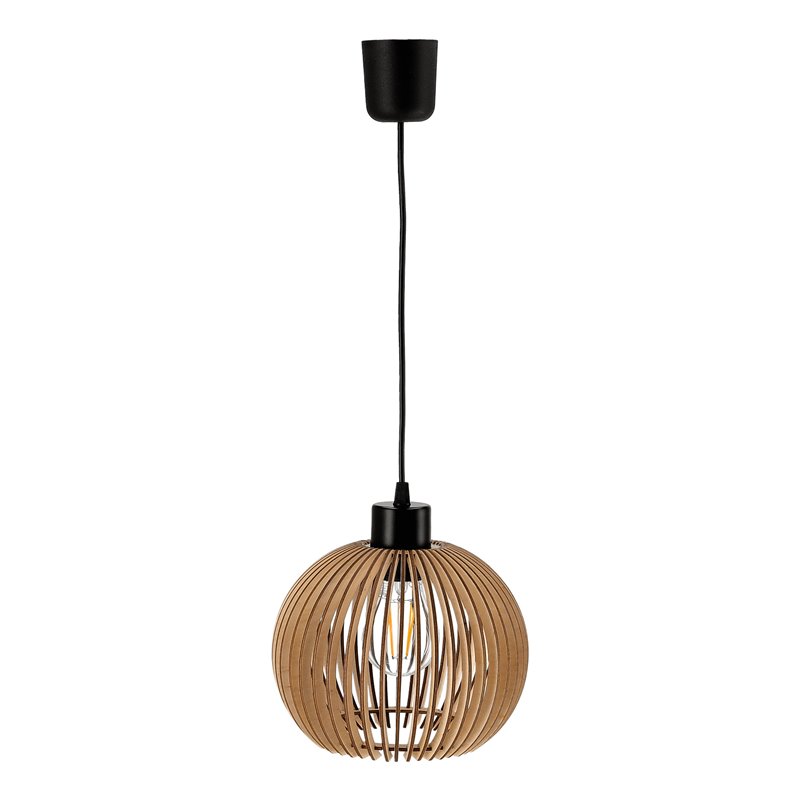 ANAFI 1P E27, LAMPA WISZĄCA, MAX. 60W, CZARNA, DREWNO ORNO