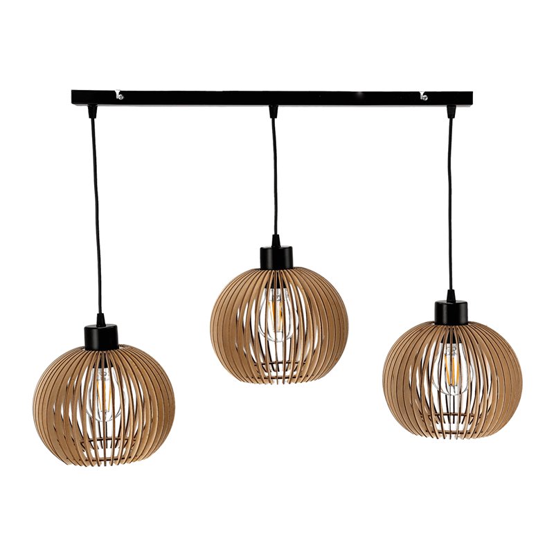 ANAFI 3P E27, LAMPA WISZĄCA, MAX. 3X60W, CZARNA, DREWNO ORNO ANAFI 3P E27, LAMPA WISZĄCA, MAX. 3X60W, CZARNA, DREWNO ORNO
