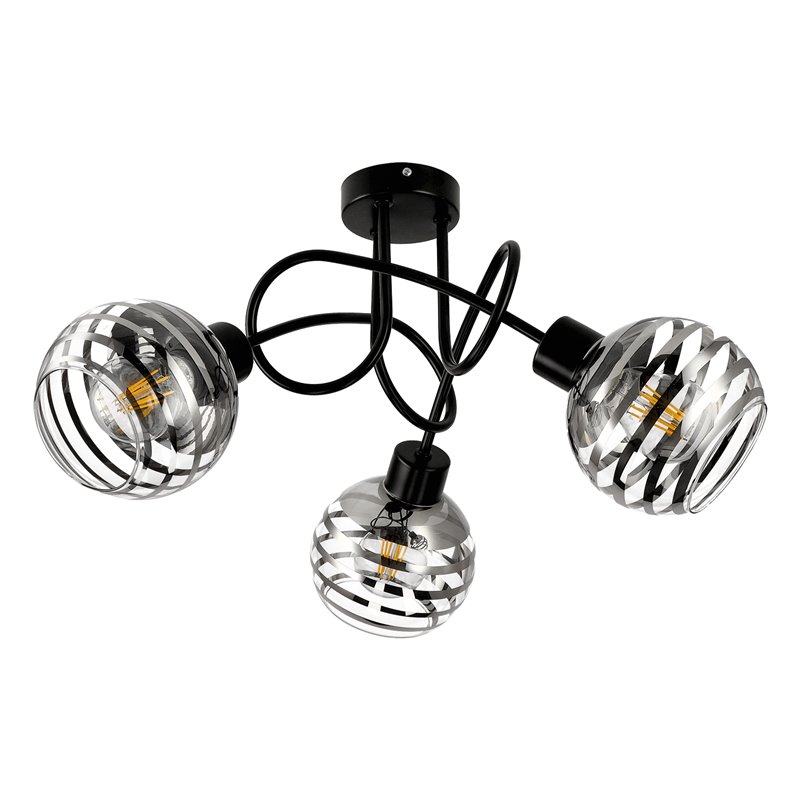 MILANO 3P E27, LAMPA WISZĄCA, MAX. 3X60W, CZARNA ORNO