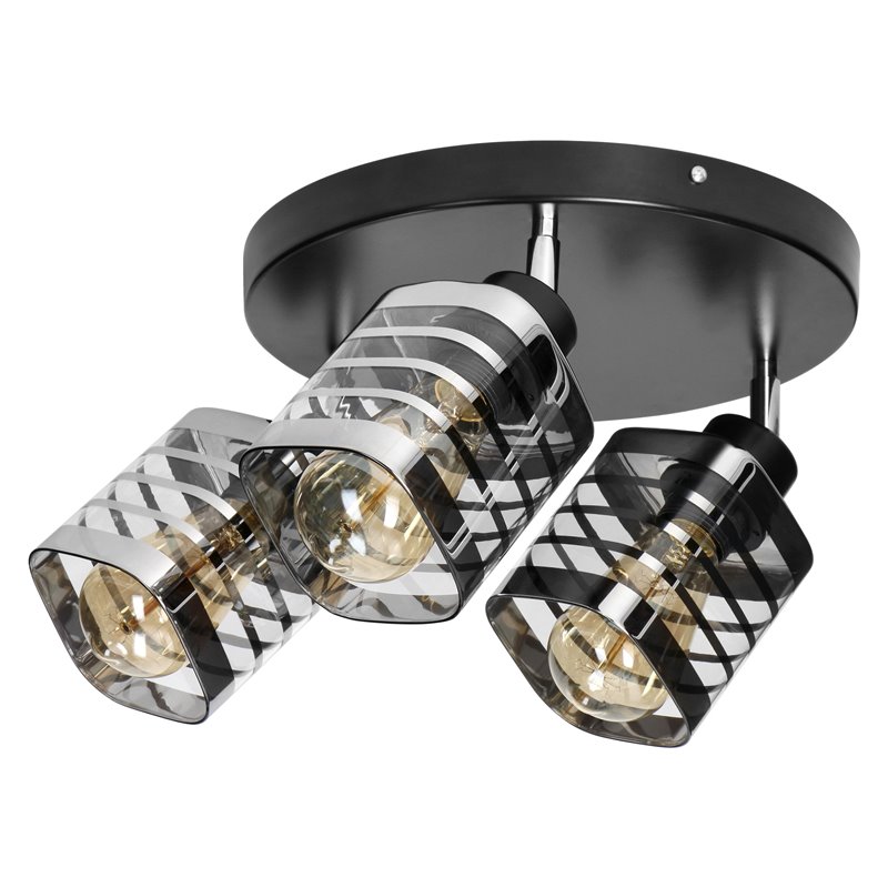 SIENA 3P E27, OPRAWA ŚCIENNO-SUFITOWA, MAX. 3X60W, CZARNA, PODSTAWA OKRĄGŁA, RUCHOME GŁOWICE LAMPY, JEDEN POZIOM ORNO SIENA 3P E27, OPRAWA ŚCIENNO-SUFITOWA, MAX. 3X60W, CZARNA, PODSTAWA OKRĄGŁA, RUCHOME GŁOWICE LAMPY, JEDEN POZIOM ORNO