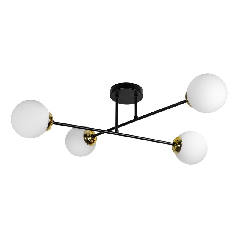 LEIA 4P E27, LAMPA WISZĄCA, MAX. 4X60W, CZARNO-ZŁOTA ORNO LEIA 4P E27, LAMPA WISZĄCA, MAX. 4X60W, CZARNO-ZŁOTA ORNO