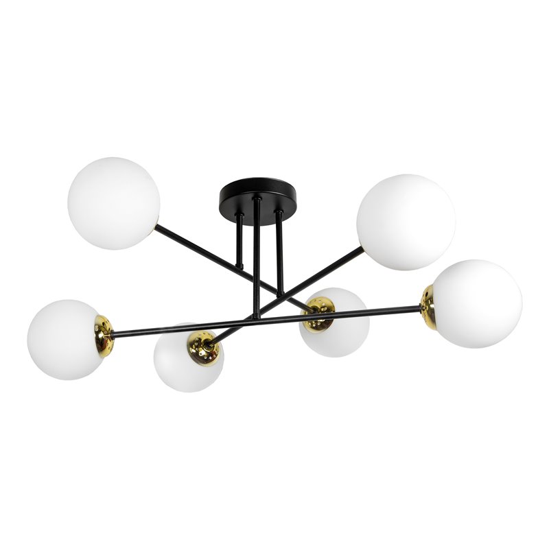 LEIA 6P E27, LAMPA WISZĄCA, MAX. 6X60W, CZARNO-ZŁOTA ORNO