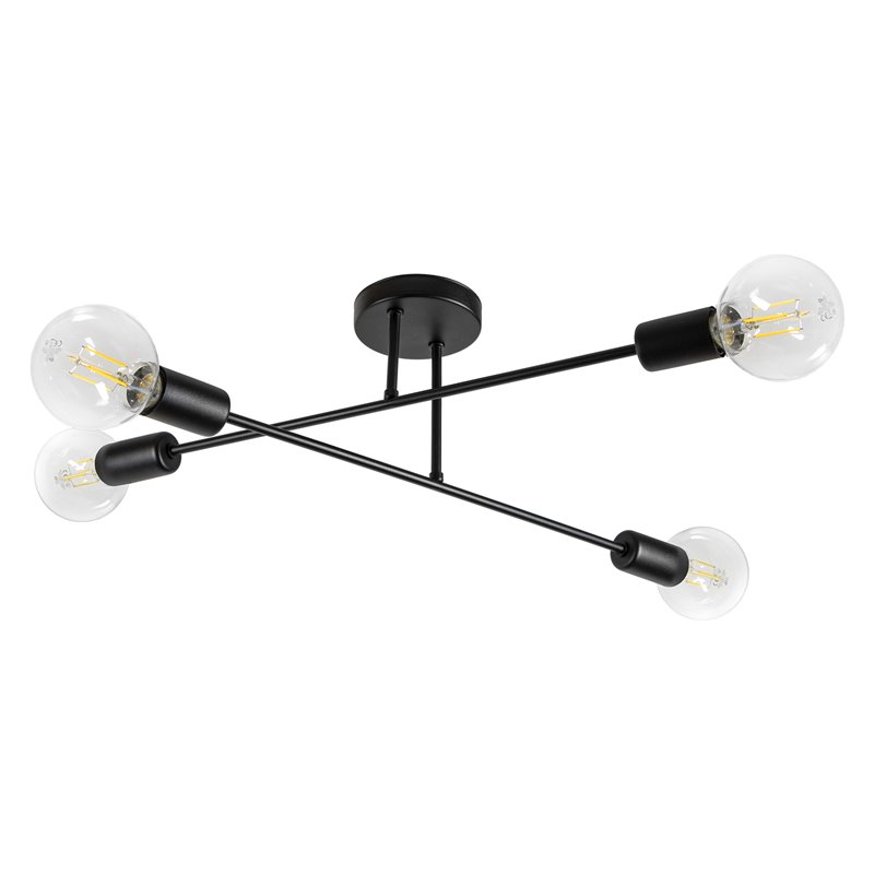 SOLO 4P E27, LAMPA WISZĄCA, MAX. 4X60W, CZARNA ORNO