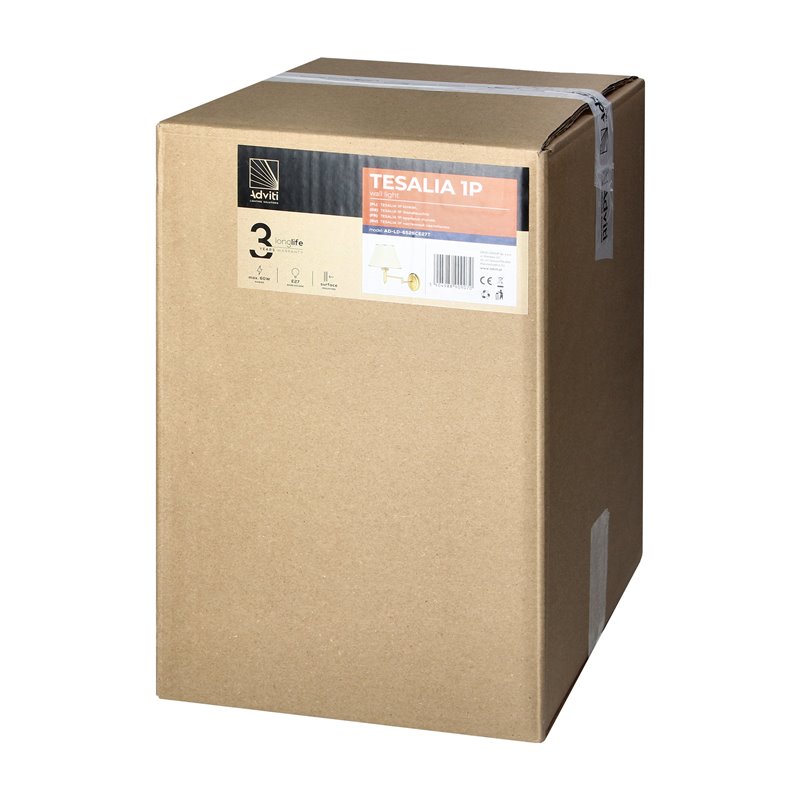 TESALIA 1P, KINKIET ŁAMANY, E27 MAX 60W, MOSIĄDZ, ZŁOTY ABAŻUR ECRIE ORNO TESALIA 1P, KINKIET ŁAMANY, E27 MAX 60W, MOSIĄDZ, ZŁOTY ABAŻUR ECRIE ORNO
