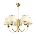 TESALIA 5P, LAMPA WISZĄCA, 5XE27, MAX 5X60W, MOSIĄDZ, ZŁOTY, ABAŻUR ECRIE ORNO