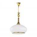 ARGOS 1P, LAMPA WISZĄCA, E27 MAX 60W, METAL, MOSIĄDZ PATYNOWANY, KLOSZ SZKLANY ORNO