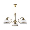 ARGOS 3P, LAMPA WISZĄCA, 3XE27, MAX 3X60W, METAL, MOSIĄDZ PATYNOWANY, KLOSZ SZKLANY ORNO