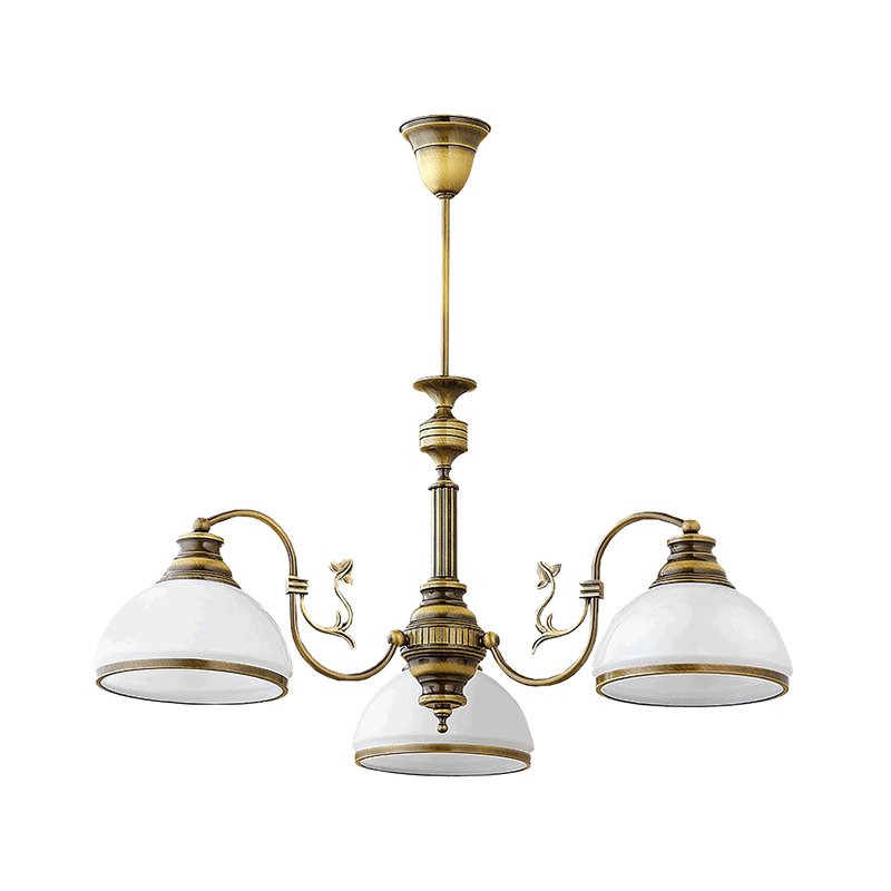 ARGOS 3P, LAMPA WISZĄCA, 3XE27, MAX 3X60W, METAL, MOSIĄDZ PATYNOWANY, KLOSZ SZKLANY ORNO