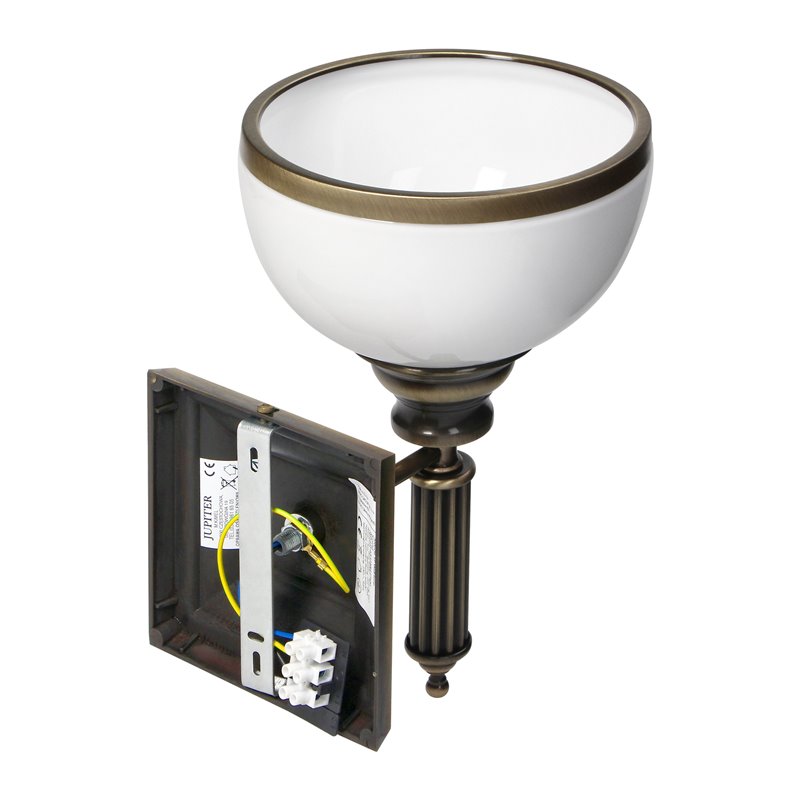ARGOS 1P, KINKIET, E27 MAX 60W, METAL, MOSIĄDZ PATYNOWANY, KLOSZ SZKLANY ORNO ARGOS 1P, KINKIET, E27 MAX 60W, METAL, MOSIĄDZ PATYNOWANY, KLOSZ SZKLANY ORNO