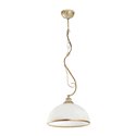 LARISA 1P, LAMPA WISZĄCA, E27 MAX 60W, METAL, ECRIE, KLOSZ SZKLANY ORNO