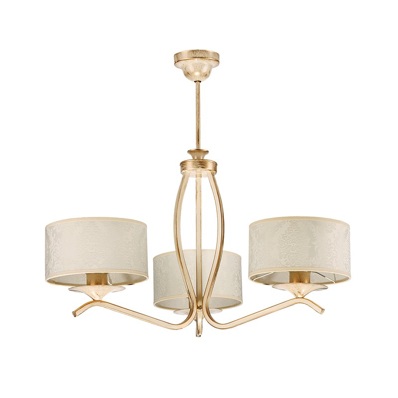 ARCADIA 3P, LAMPA WISZĄCA, 3XE27, MAX 3X60W, METAL, ECRIE, ABAŻUR WZORZYSTY ORNO