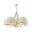 ARCADIA 5P, LAMPA WISZĄCA, 5XE27, MAX. 5X60W, METAL, ECRIE, ABAŻUR WZORZYSTY ORNO